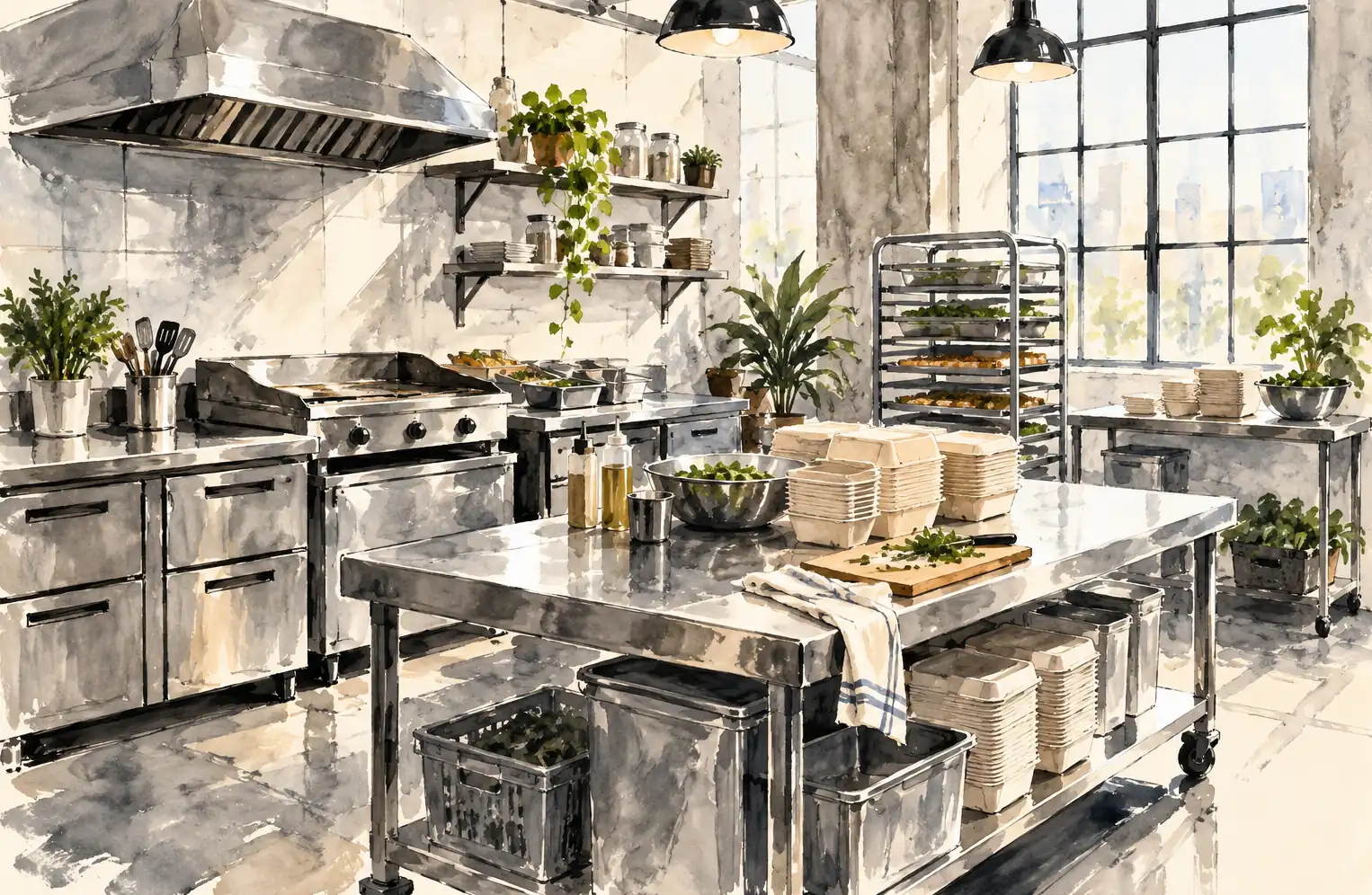 Illustration of mobile food businesses and their working space